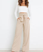 Women's Tailored Wide Leg Pants – High Waist Flowy Dress Trousers