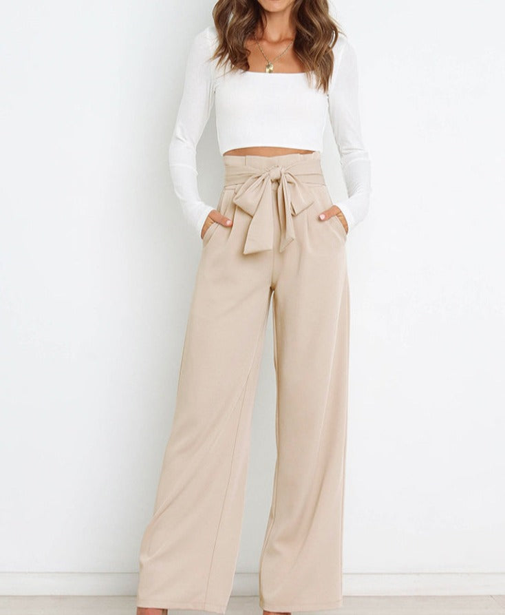Women's Tailored Wide Leg Pants – High Waist Flowy Dress Trousers