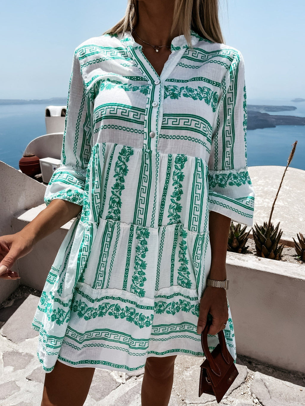 Women's Boho Ruffle Dress – Colourful Printed Summer Dress