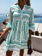 Women's Boho Ruffle Dress – Colourful Printed Summer Dress