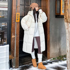Women's Quilted Hooded Parka – Longline Cold Weather Winter Jacket