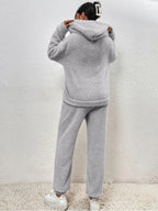 Women's Teddy Lounge Set – Hooded Cozy House Suit