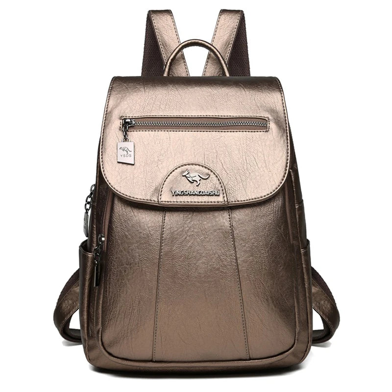 Women's Anti-Theft Faux Leather Backpack – Secure Everyday Backpack – Charlotte