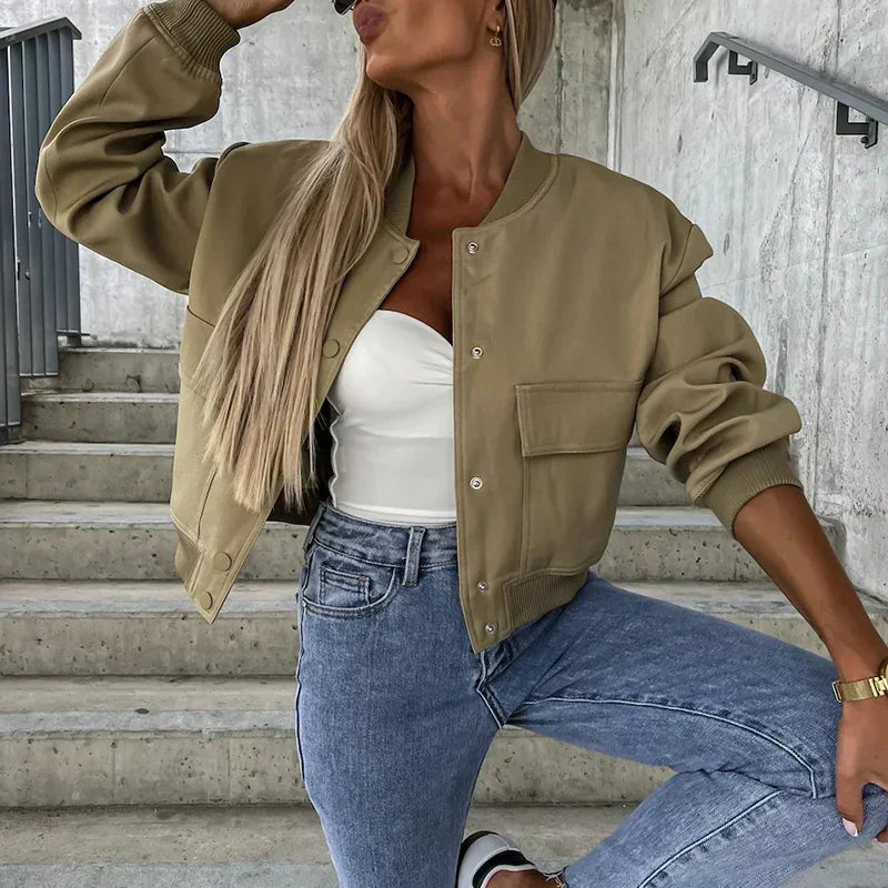 Women's Structured Short Jacket – Tailored Casual Everyday Jacket