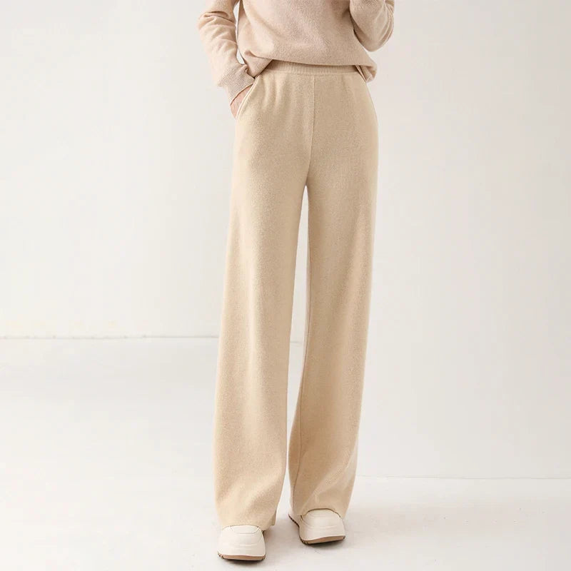 Women's Knit Pants – High Waist Wide Leg Pants