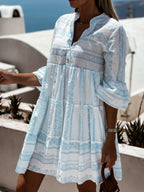 Women's Boho Ruffle Dress – Colourful Printed Summer Dress
