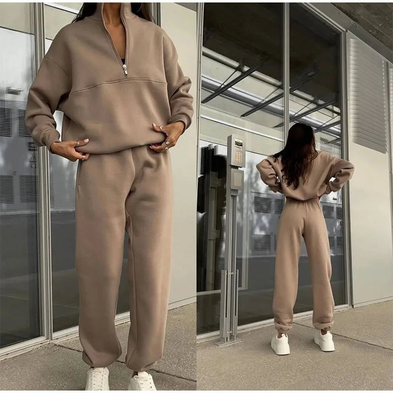 Women's Wide Leg Lounge Set – Relaxed Top & High Waist Pants