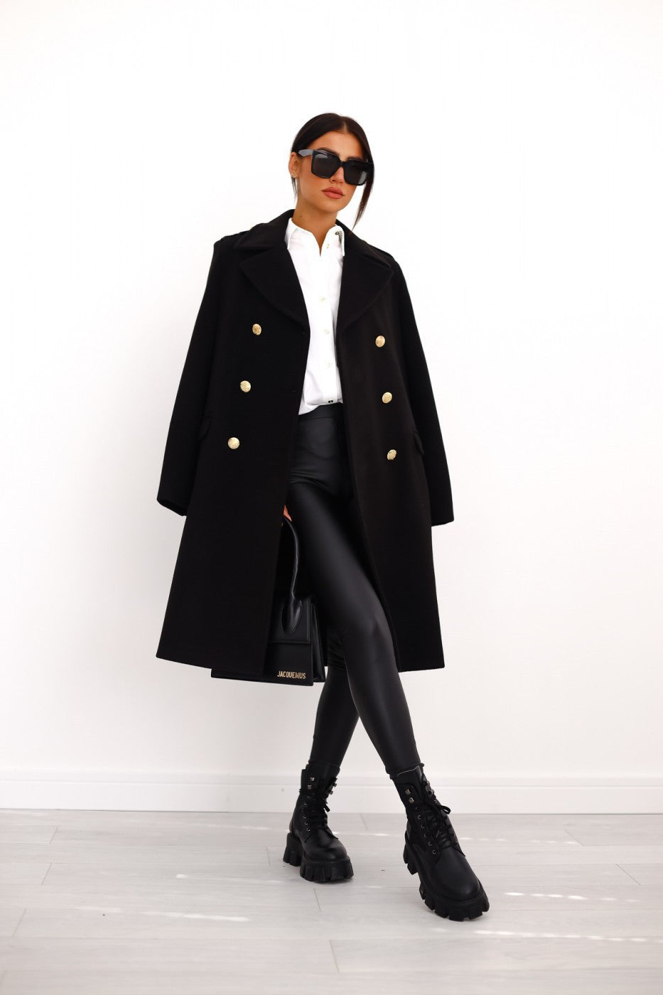 Women's Classic Winter Overcoat – Long Double-Breasted Coat
