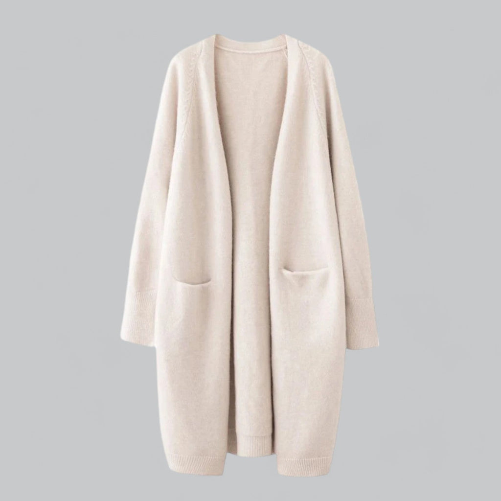 Women's Open Front Longline Cardigan – Classic Relaxed Fit Cardigan
