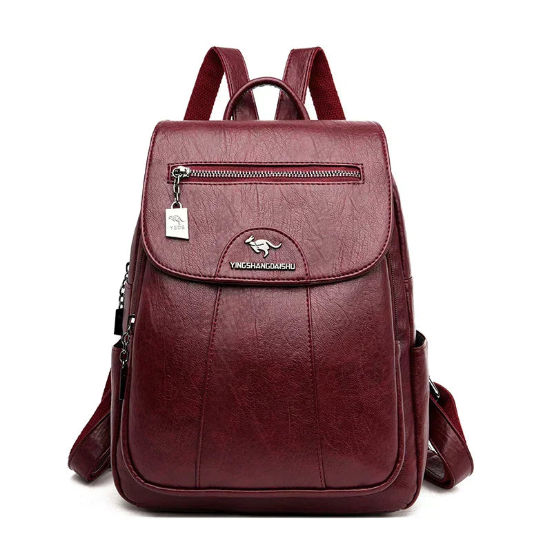 Women's Anti-Theft Faux Leather Backpack – Secure Everyday Backpack – Charlotte
