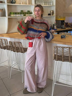 Women's Knit Sweater – Multicolor Pattern Sweater – Zoe