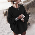 Women's Chunky Knit Jumper – Oversized Wide Sleeve Sweater
