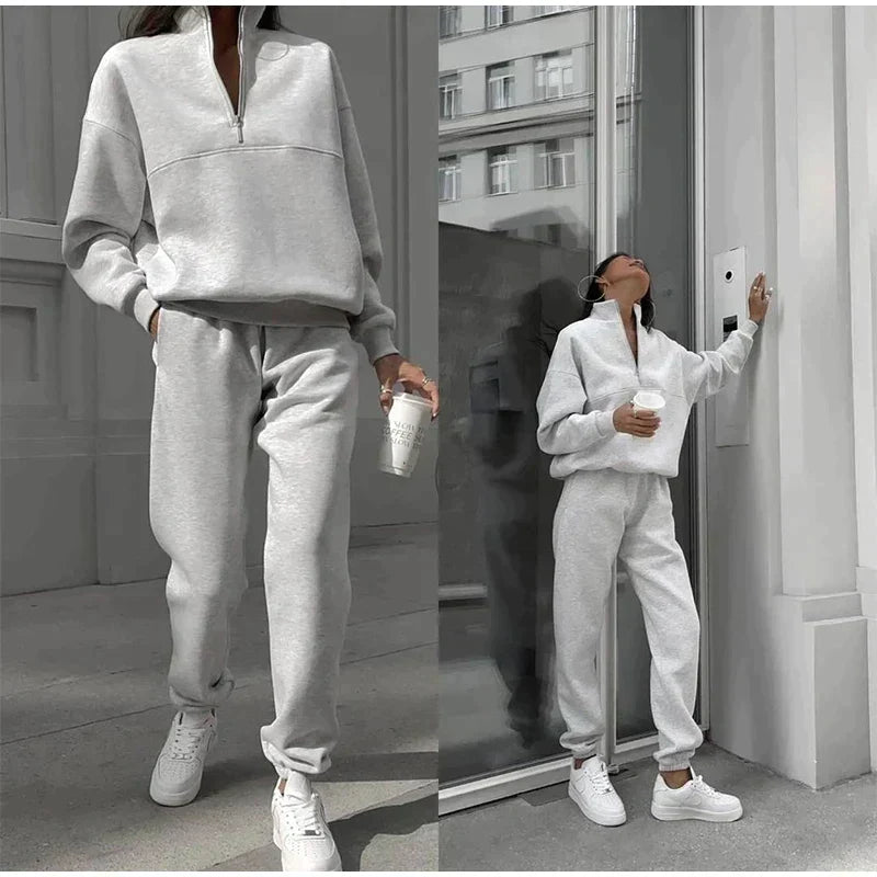 Women's Wide Leg Lounge Set – Relaxed Top & High Waist Pants