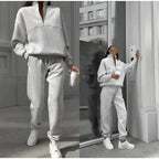 Women's Wide Leg Lounge Set – Relaxed Top & High Waist Pants