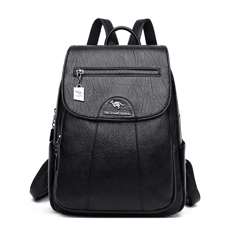 Women's Anti-Theft Faux Leather Backpack – Secure Everyday Backpack – Charlotte