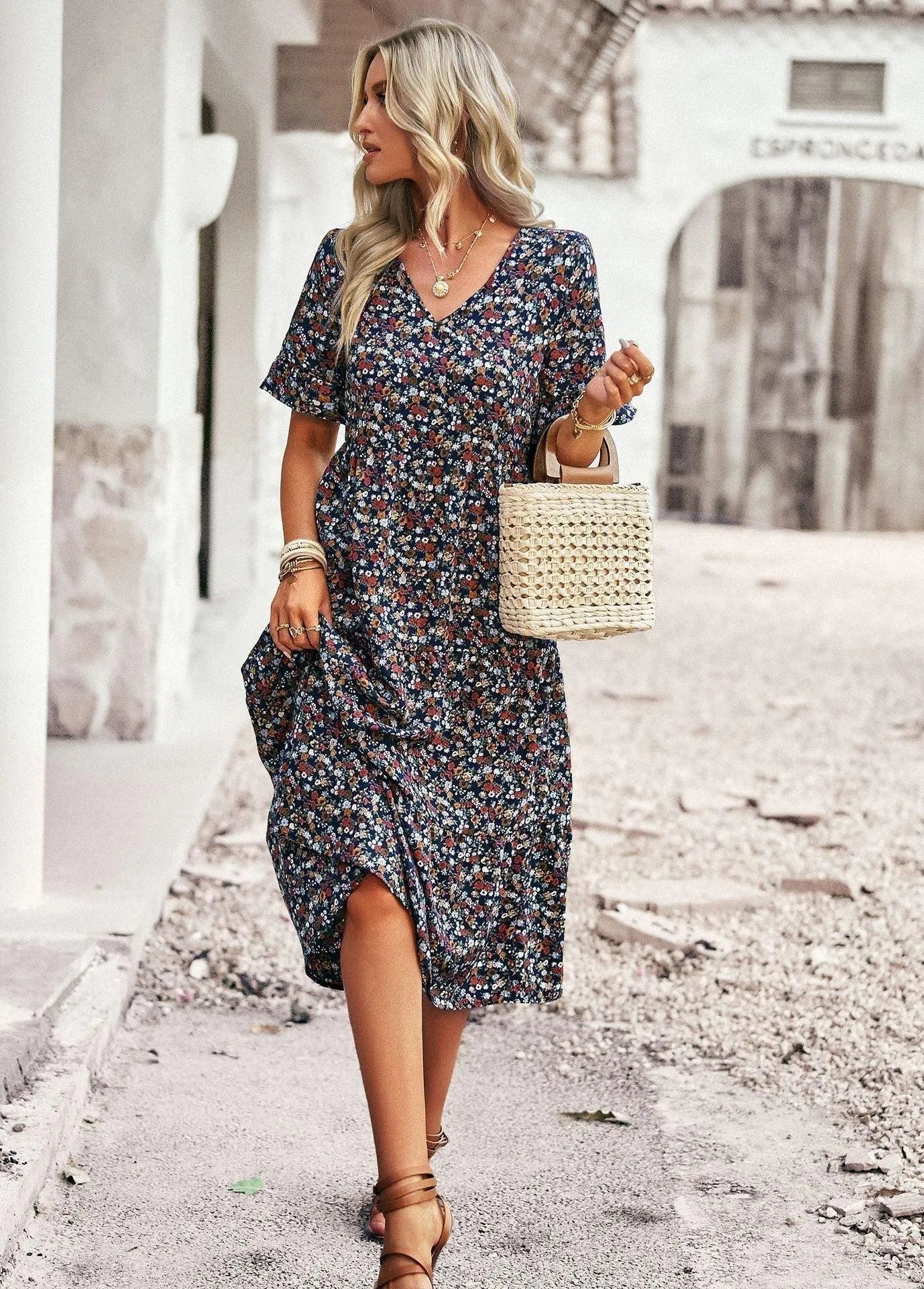 Women's Summer Dress – Short Sleeve Casual Dress – Layla