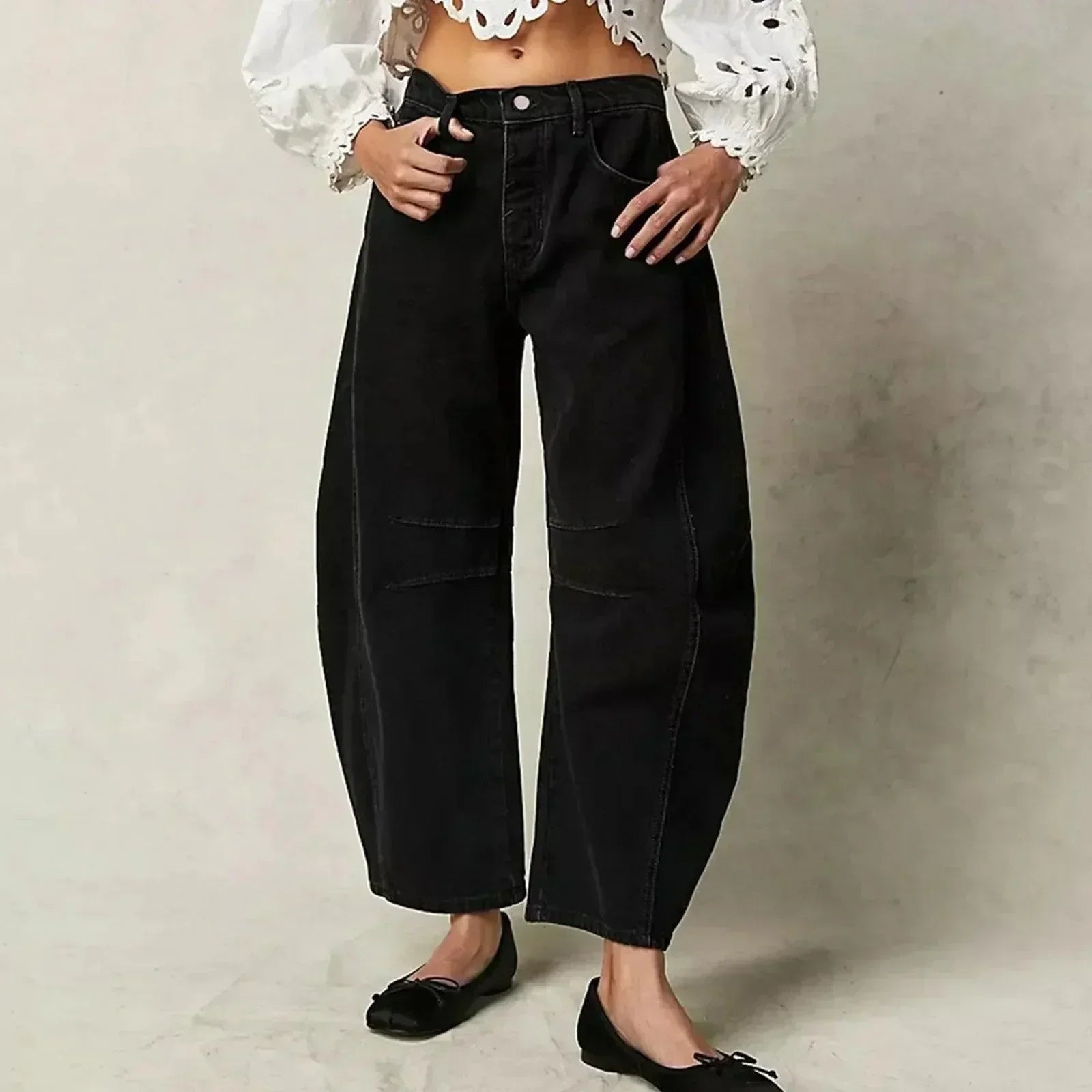 Women's High Waist Jeans – Relaxed Fit Denim Jeans – Hanna