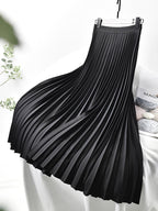 Women's Pleated Midi Skirt – High Waist A-Line Skirt