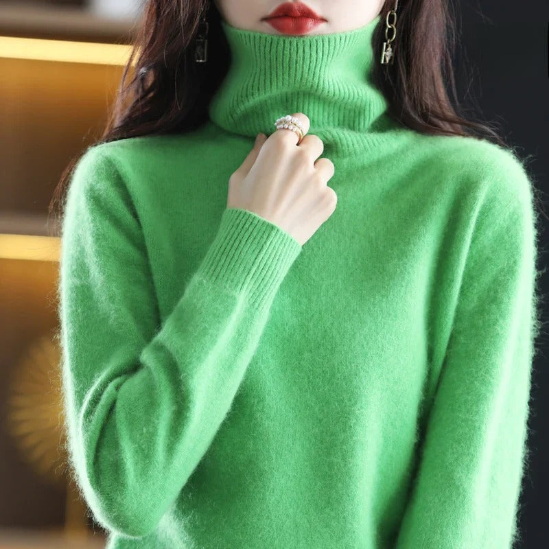 Women's Classic Turtleneck Sweater – Soft High Neck Winter Pullover