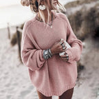 Women's Chunky Knit Jumper – Oversized Wide Sleeve Sweater