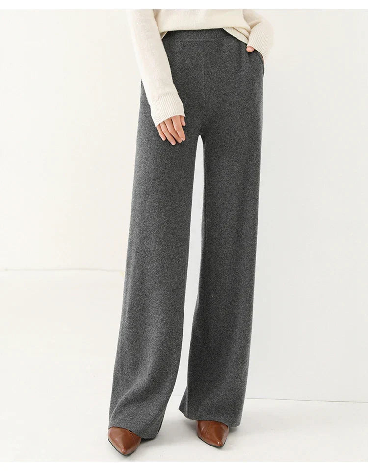 Women's Knit Pants – High Waist Wide Leg Pants