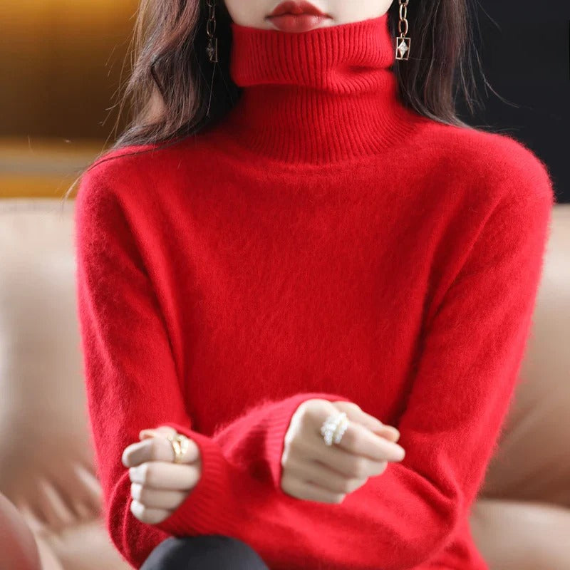 Women's Classic Turtleneck Sweater – Soft High Neck Winter Pullover
