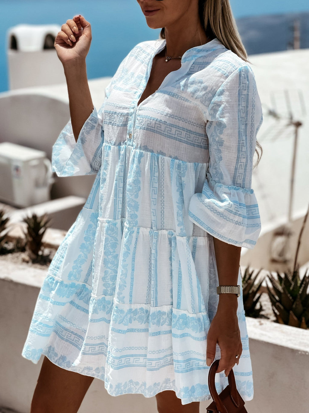 Women's Boho Ruffle Dress – Colourful Printed Summer Dress