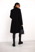 Women's Classic Winter Overcoat – Long Double-Breasted Coat