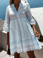 Women's Boho Ruffle Dress – Colourful Printed Summer Dress