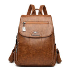 Women's Anti-Theft Faux Leather Backpack – Secure Everyday Backpack – Charlotte