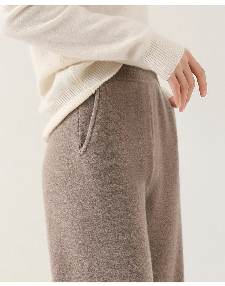 Women's Knit Pants – High Waist Wide Leg Pants