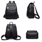 Women's Anti-Theft Faux Leather Backpack – Secure Everyday Backpack – Charlotte