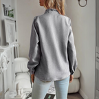 Women's Ruffle Button Front Blouse – Collared Relaxed Fit Blouse