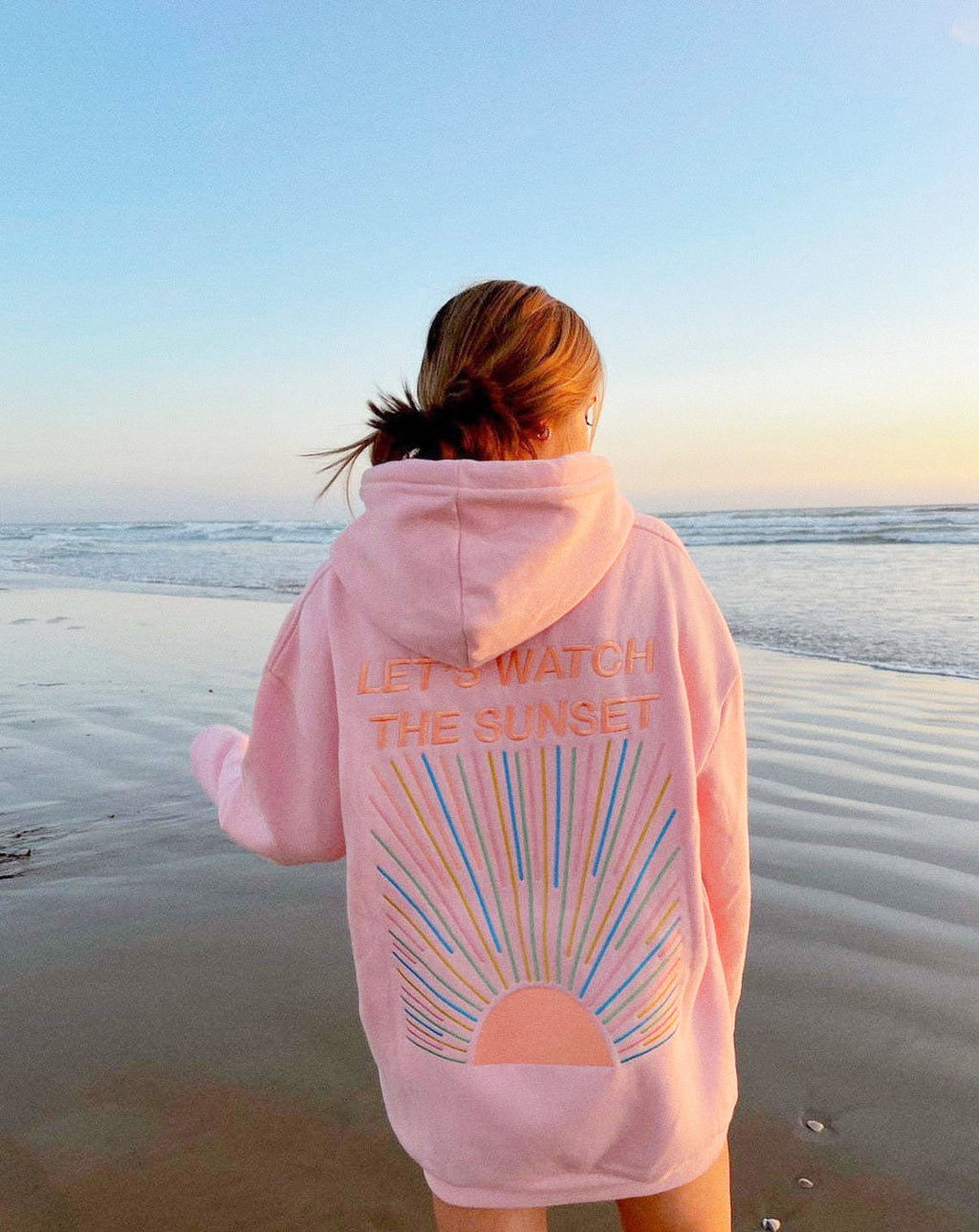 Women's Oversized Graphic Hoodie – Sun Back Print Pullover Sweatshirt