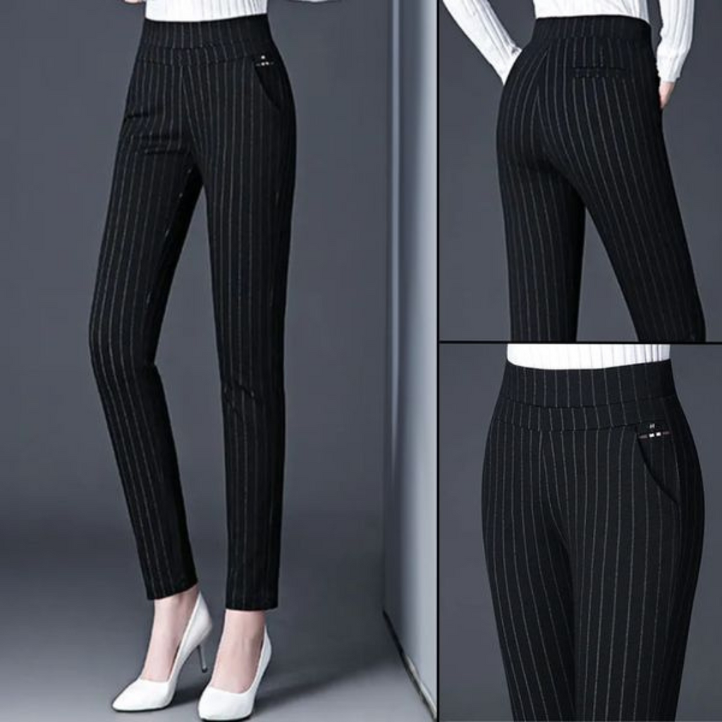 Women's Slim Fit Dress Trousers – Stretch Tailored Day-to-Evening Pants