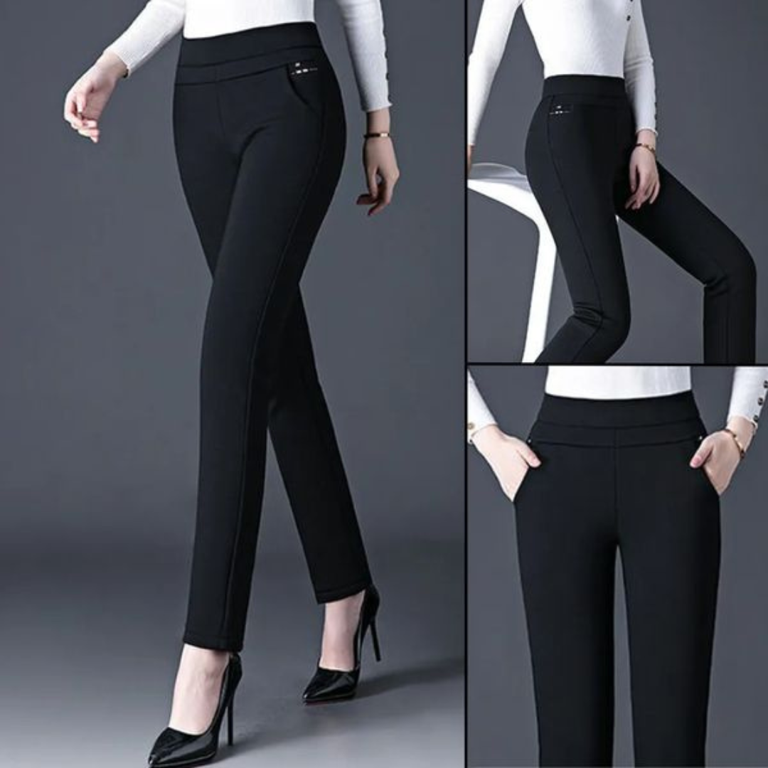 Women's Slim Fit Dress Trousers – Stretch Tailored Day-to-Evening Pants