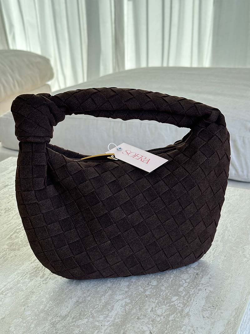 Women's Mini Suede Crossbody Bag – Braided Fashion Bag – Ilyse