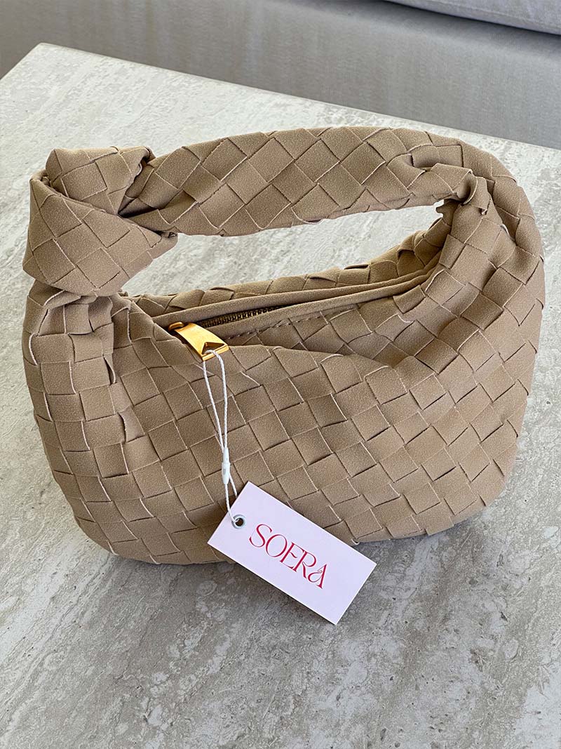 Women's Mini Suede Crossbody Bag – Braided Fashion Bag – Ilyse