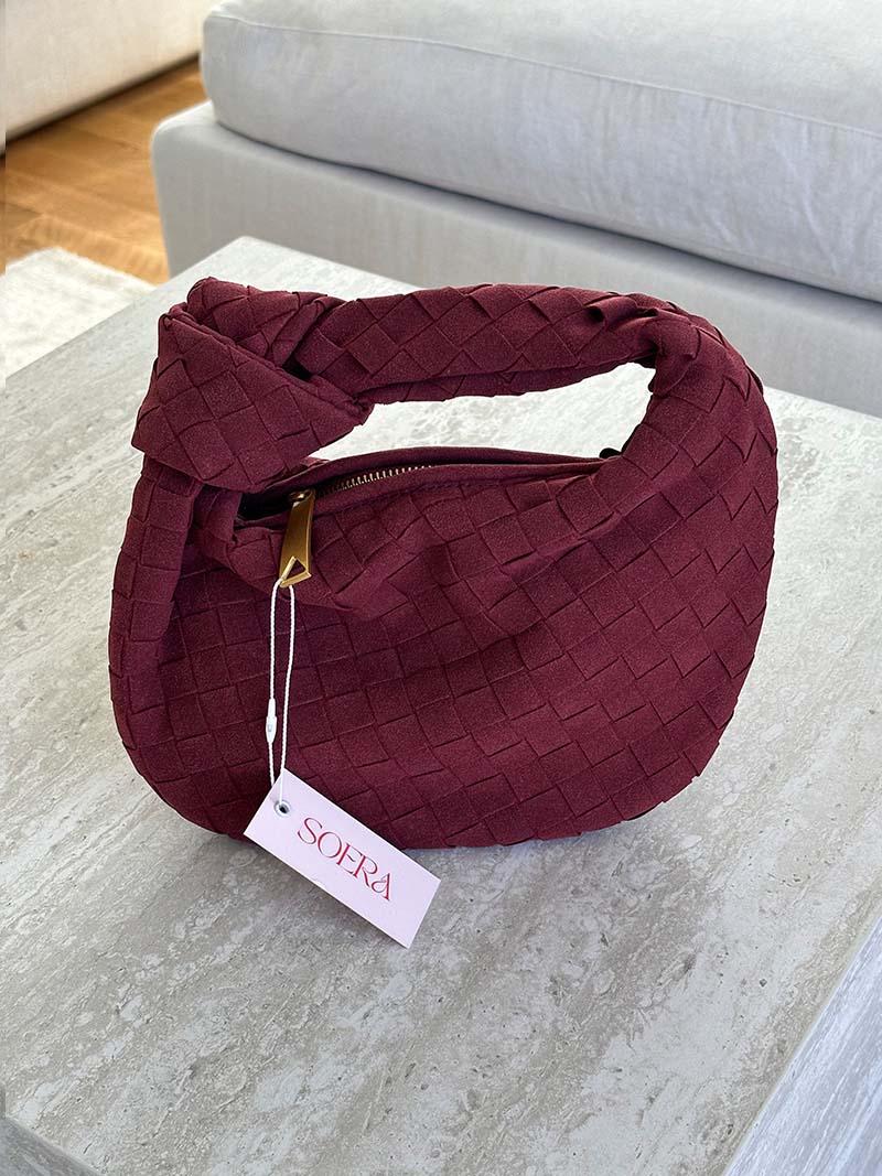 Women's Mini Suede Crossbody Bag – Braided Fashion Bag – Ilyse