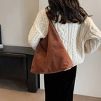 Women's Suede Tote Bag – Oversized Everyday Handbag – Elisa