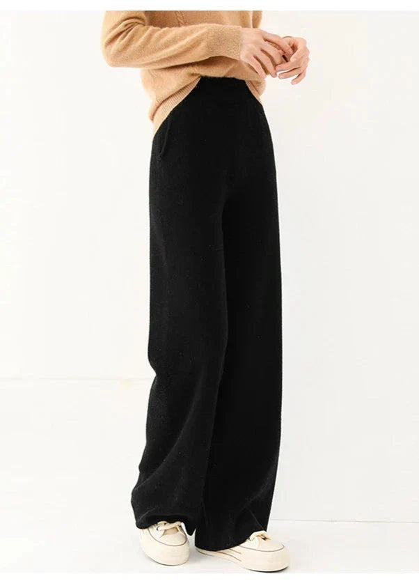 Women's Knit Pants – High Waist Wide Leg Pants