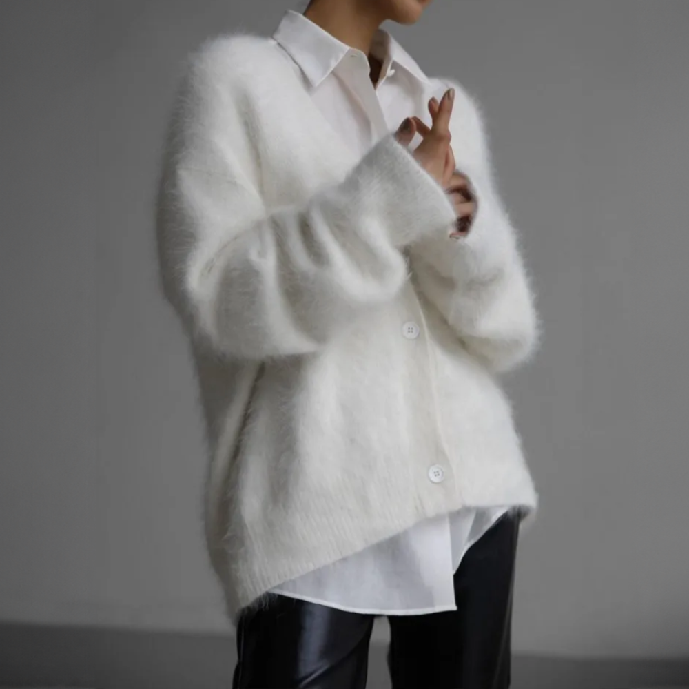 Women's Structured Statement Cardigan – Refined Long Sleeve Cardigan