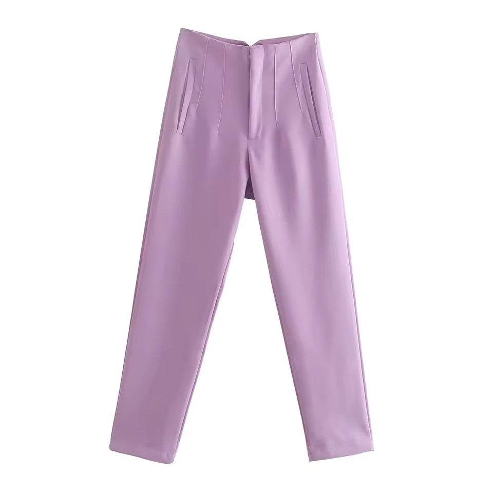 Women's Straight Leg Dress Pants – Wrinkle Resistant Tailored Trousers