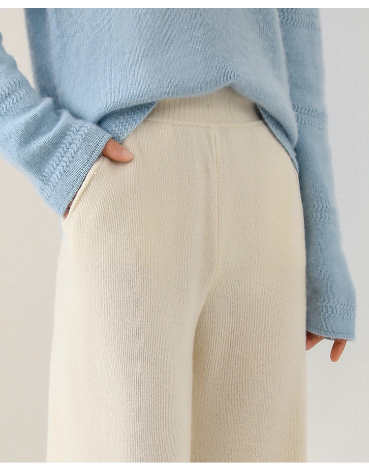 Women's Knit Pants – High Waist Wide Leg Pants