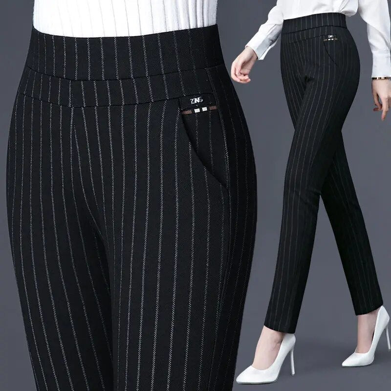 Women's Slim Fit Dress Trousers – Stretch Tailored Day-to-Evening Pants