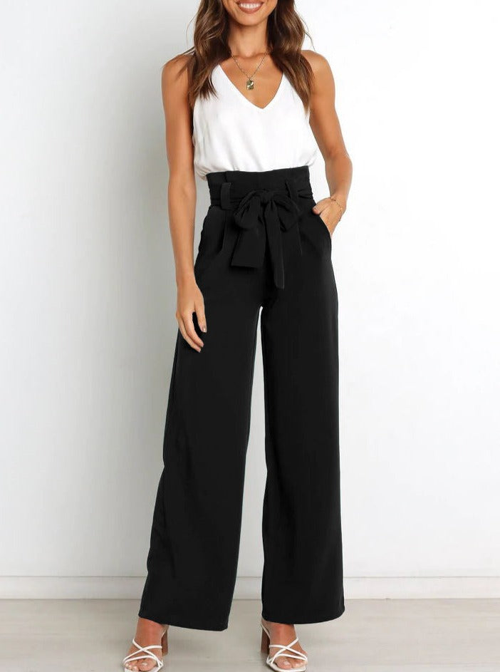 Women's Tailored Wide Leg Pants – High Waist Flowy Dress Trousers