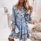 Women's V-Neck Dress – Multicolor Summer Dress – Kaelis