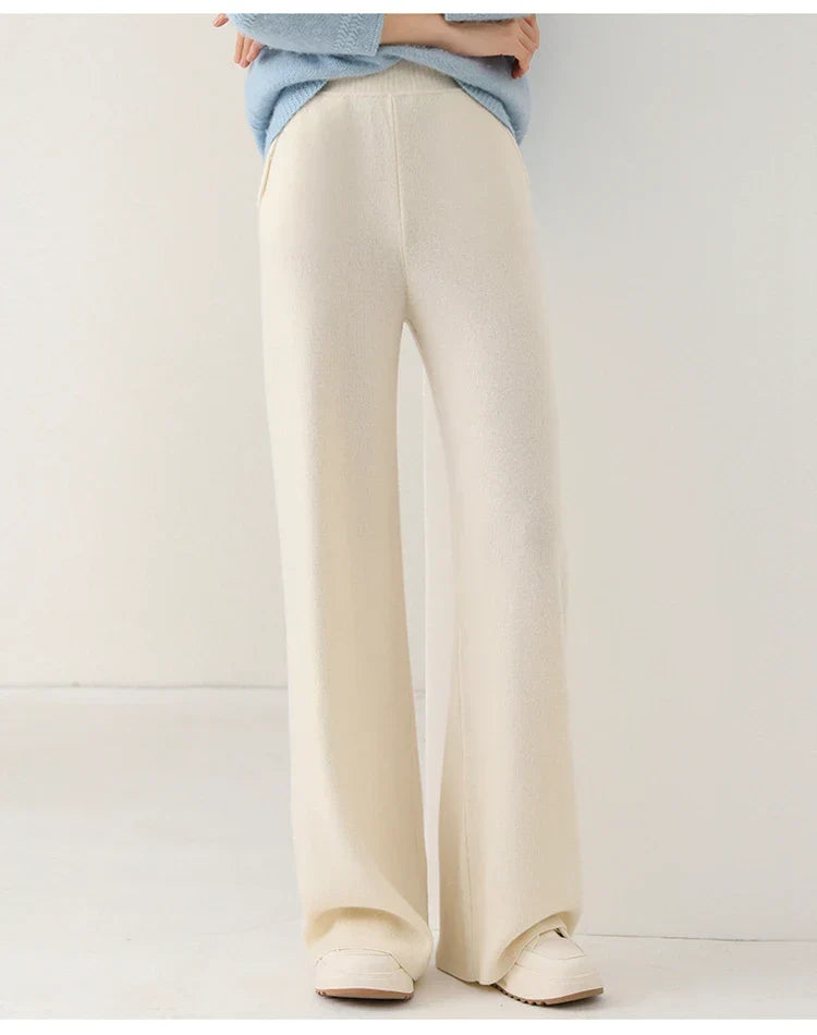 Women's Knit Pants – High Waist Wide Leg Pants