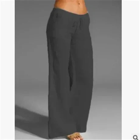 Women's Relaxed Linen Pants – Casual Wide Leg Pants