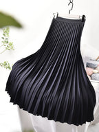 Women's Pleated Midi Skirt – High Waist A-Line Skirt